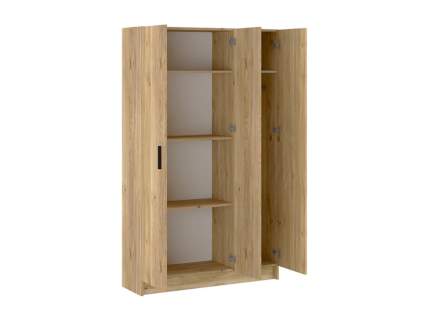 Armoire polyvalente avec 3 portes coloris chêne Mauvella  - Longueur 108 x profondeur 34,40 x hauteur 180 cm