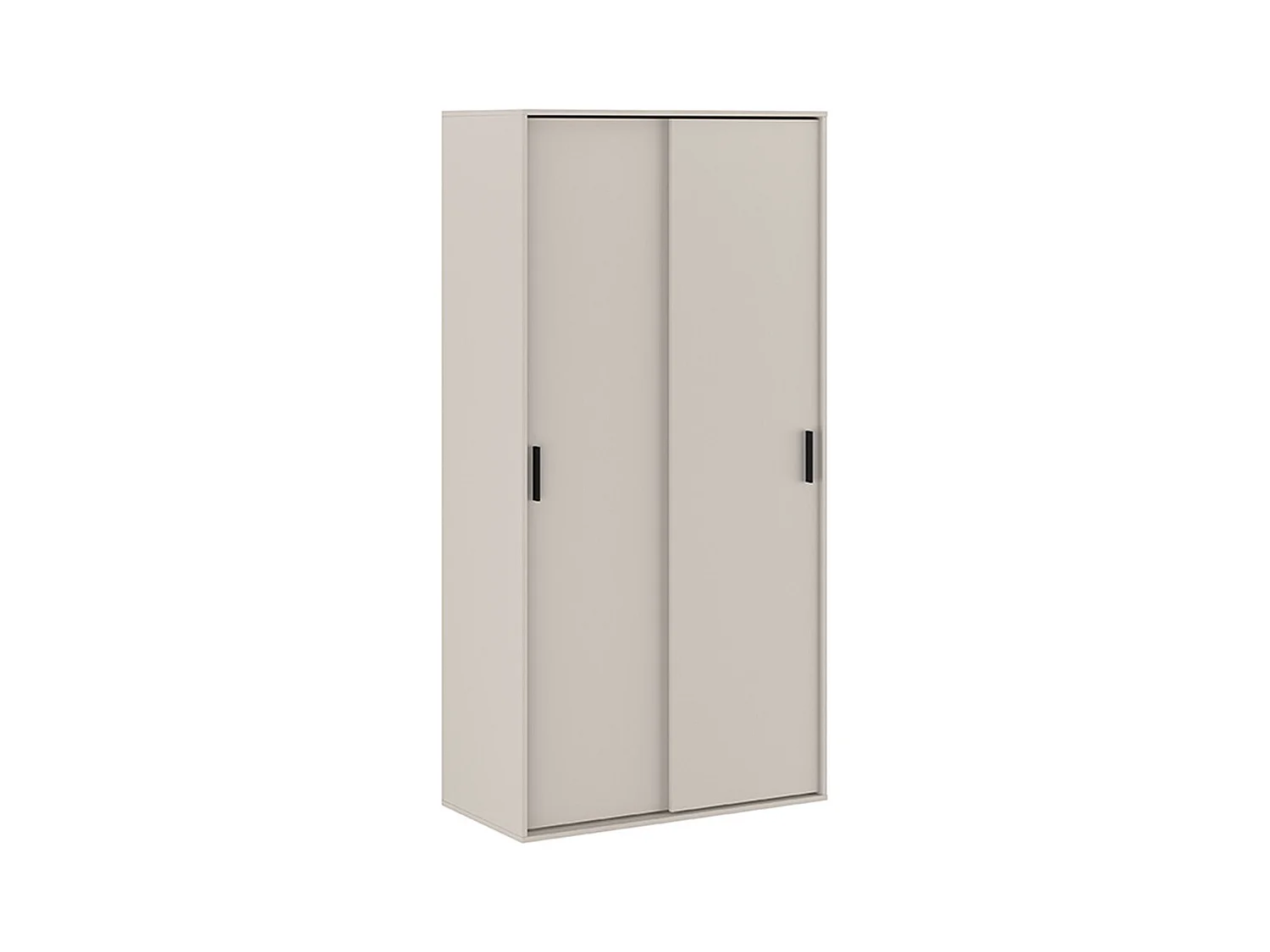 Armoire, meuble de rangement avec 2 portes coulissantes coloris beige - longueur 100  x profondeur 49,80 x hauteur 200 cm