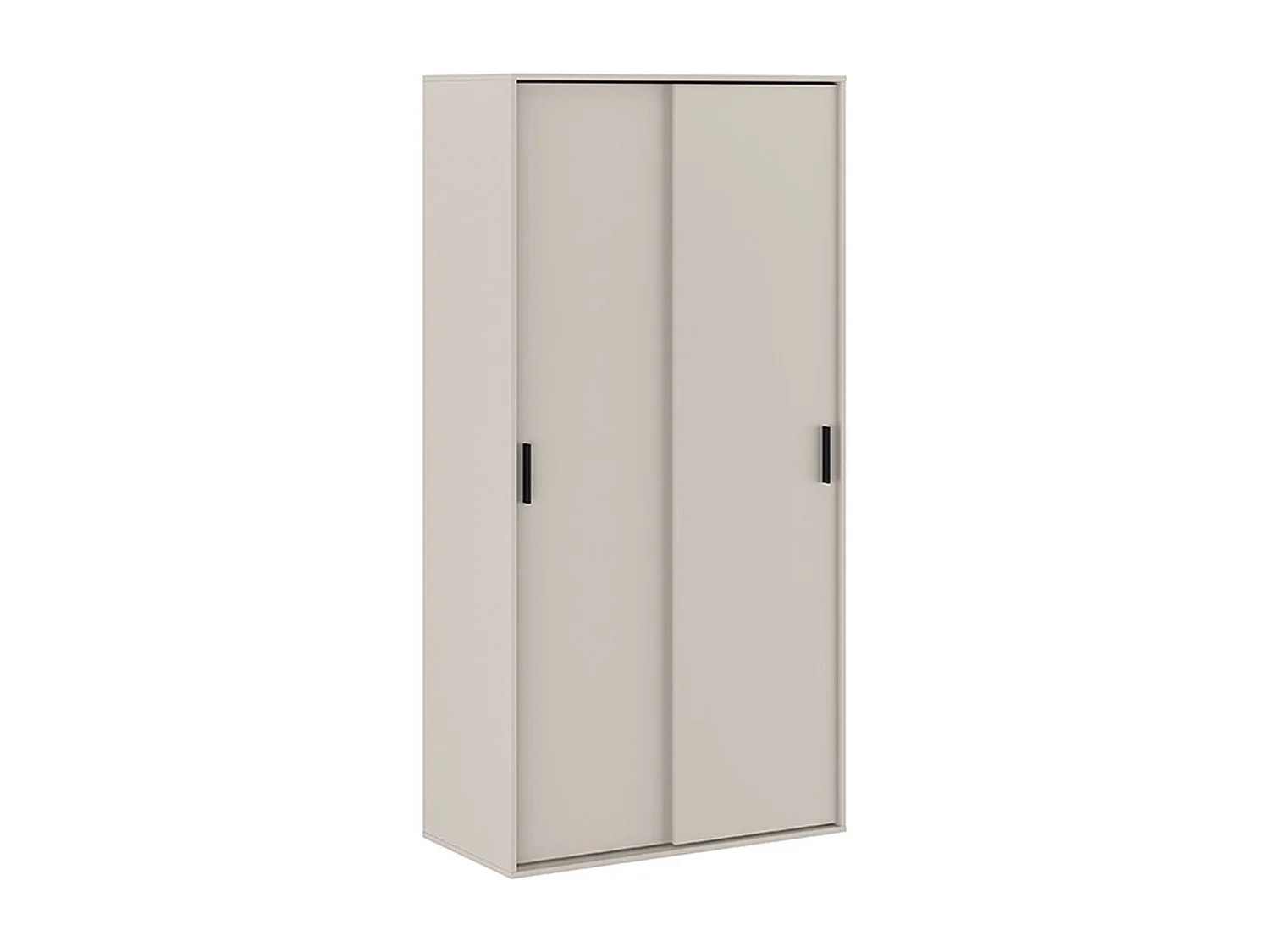Armoire, meuble de rangement avec 2 portes coulissantes coloris beige - longueur 100  x profondeur 49,80 x hauteur 200 cm