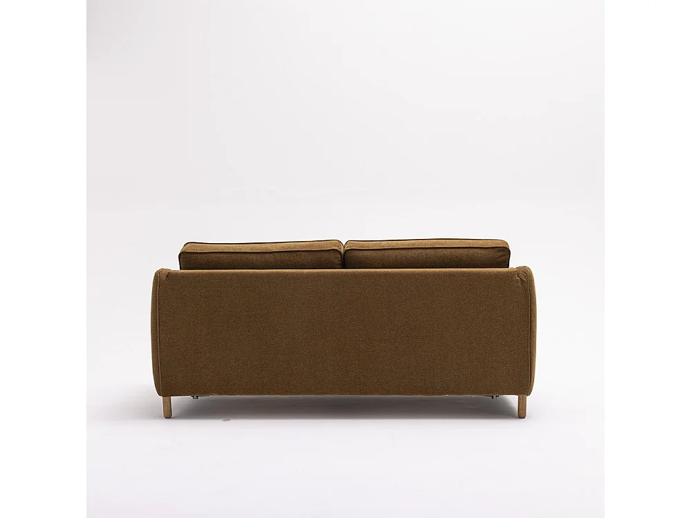 Vornay - Canapé convertible express 3 places en tissu pieds bois foncé - Bronze