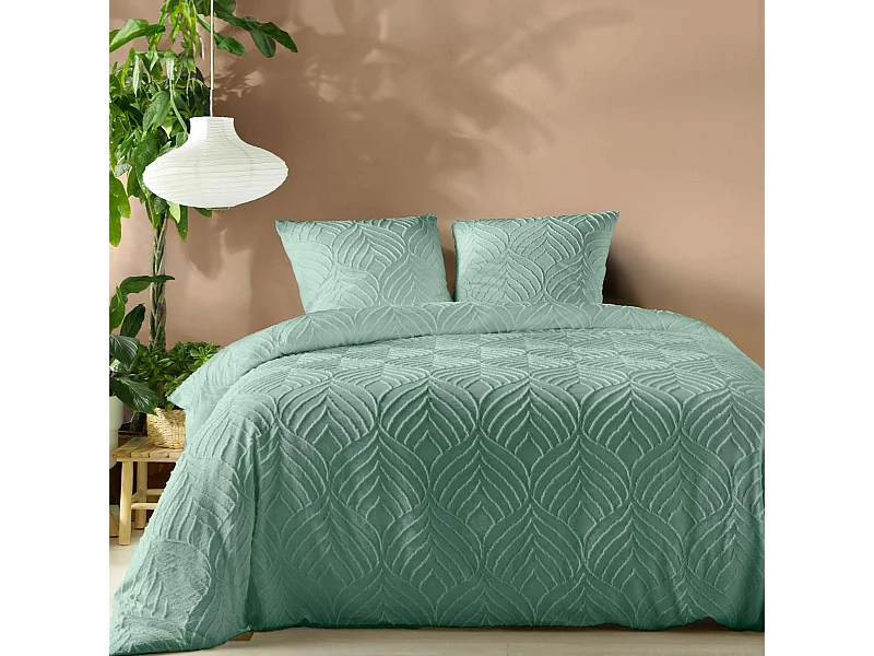 Parure de Lit 3 Pièces "Heltie" 260x240cm Sauge