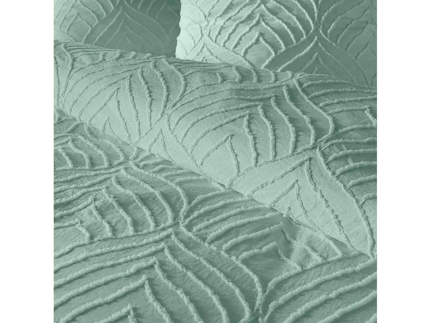 Parure de Lit 3 Pièces "Heltie" 240x220cm Sauge