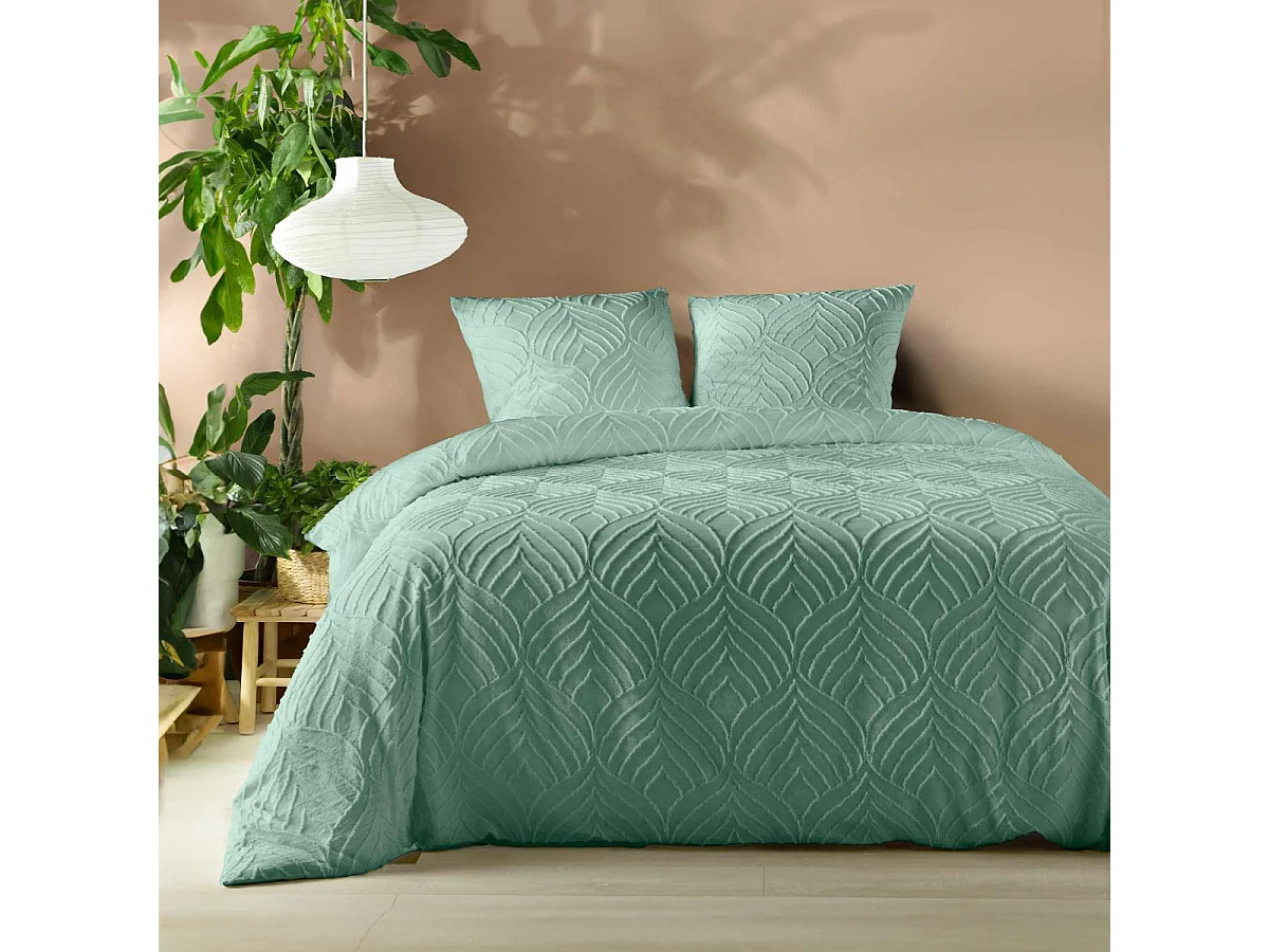 Parure de Lit 3 Pièces "Heltie" 240x220cm Sauge