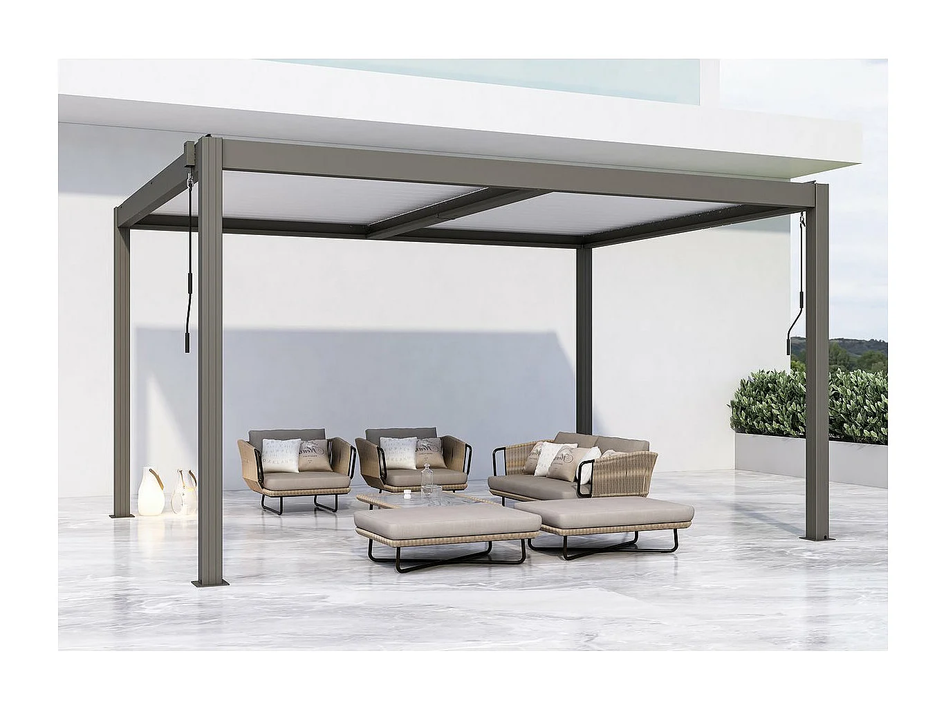 Pergola bioclimatique "Windsor" - 3 x 4 m - Taupe