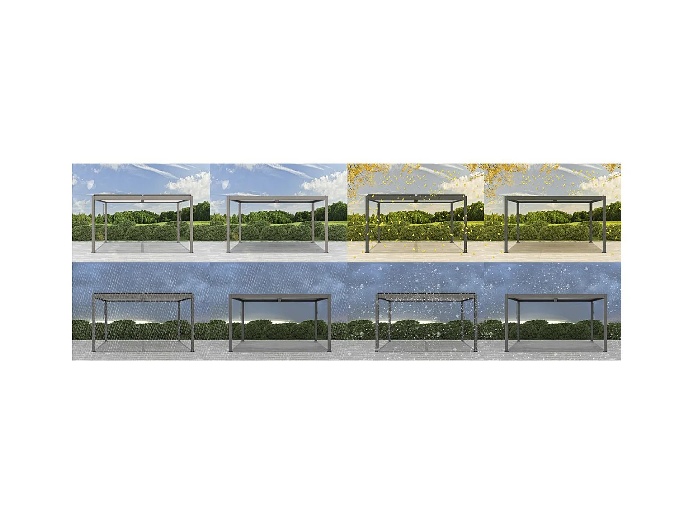 Bioklimatische Pergola "Windsor" - 3 x 4 m - Taupe