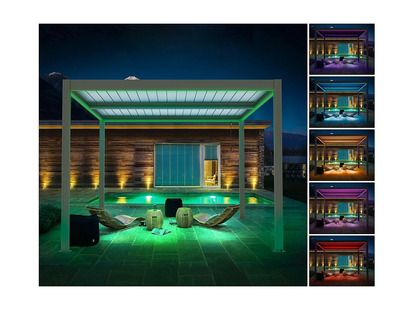 Pérgola bioclimática <<Windsor>> - 3 x 4 m - Gris topo