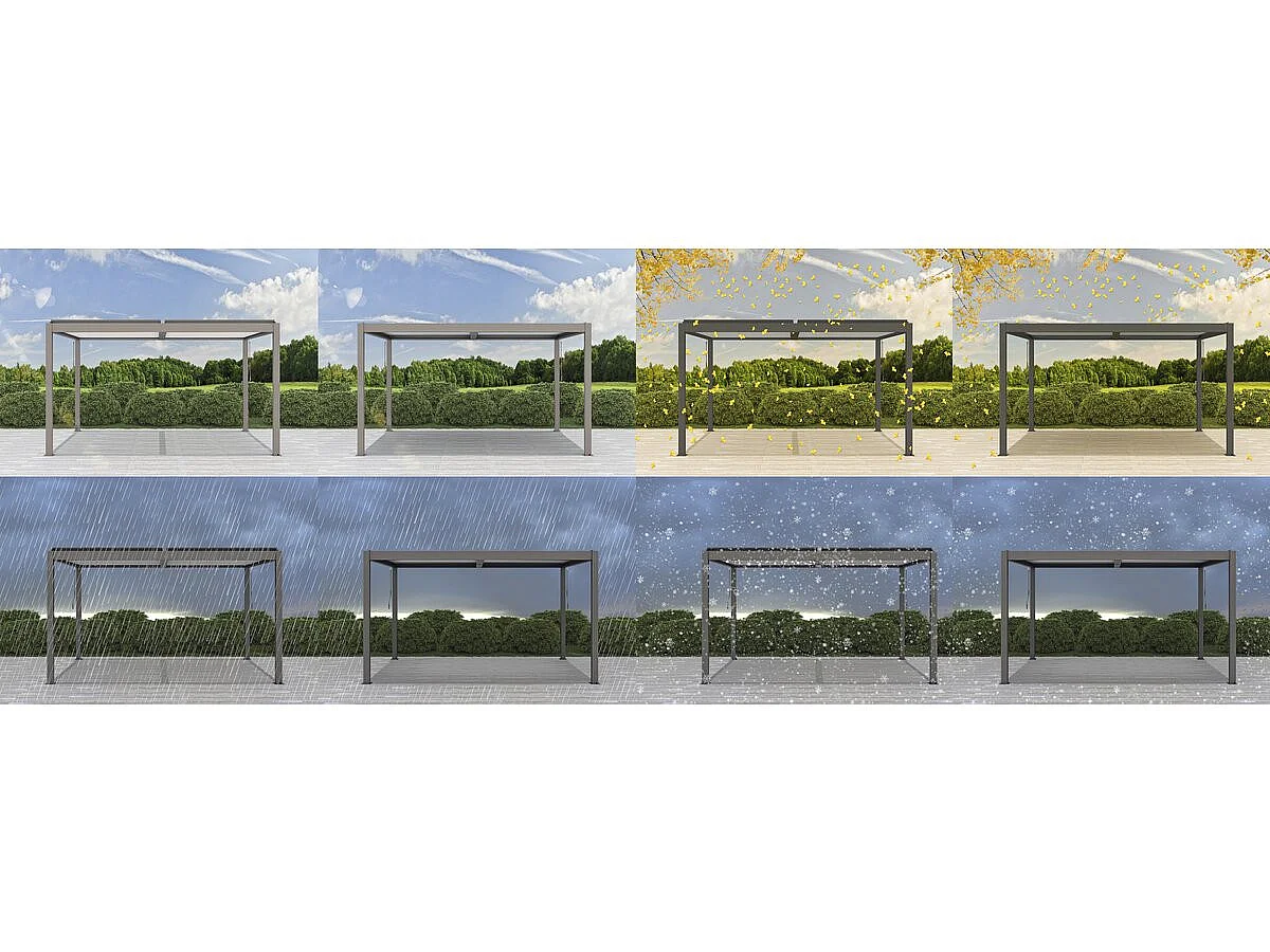 Pergola bioklimatyczna "Windsor" - 3 x 4 m - Taupe
