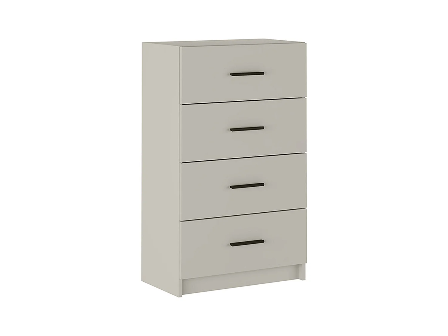Chiffonnier, meuble de rangement avec 4 tiroirs coloris beige - Longueur 60 x profondeur 34,40 x hauteur 100 cm