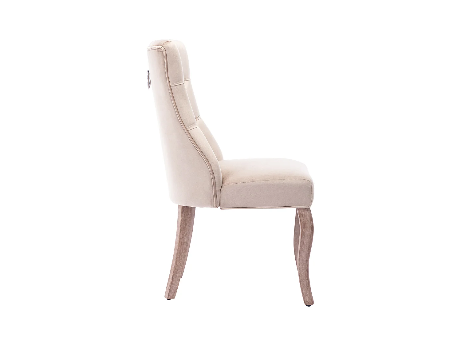 Lot de 2 chaises de salle à manger en velours, dossier haut, cadre en bois massif, beige