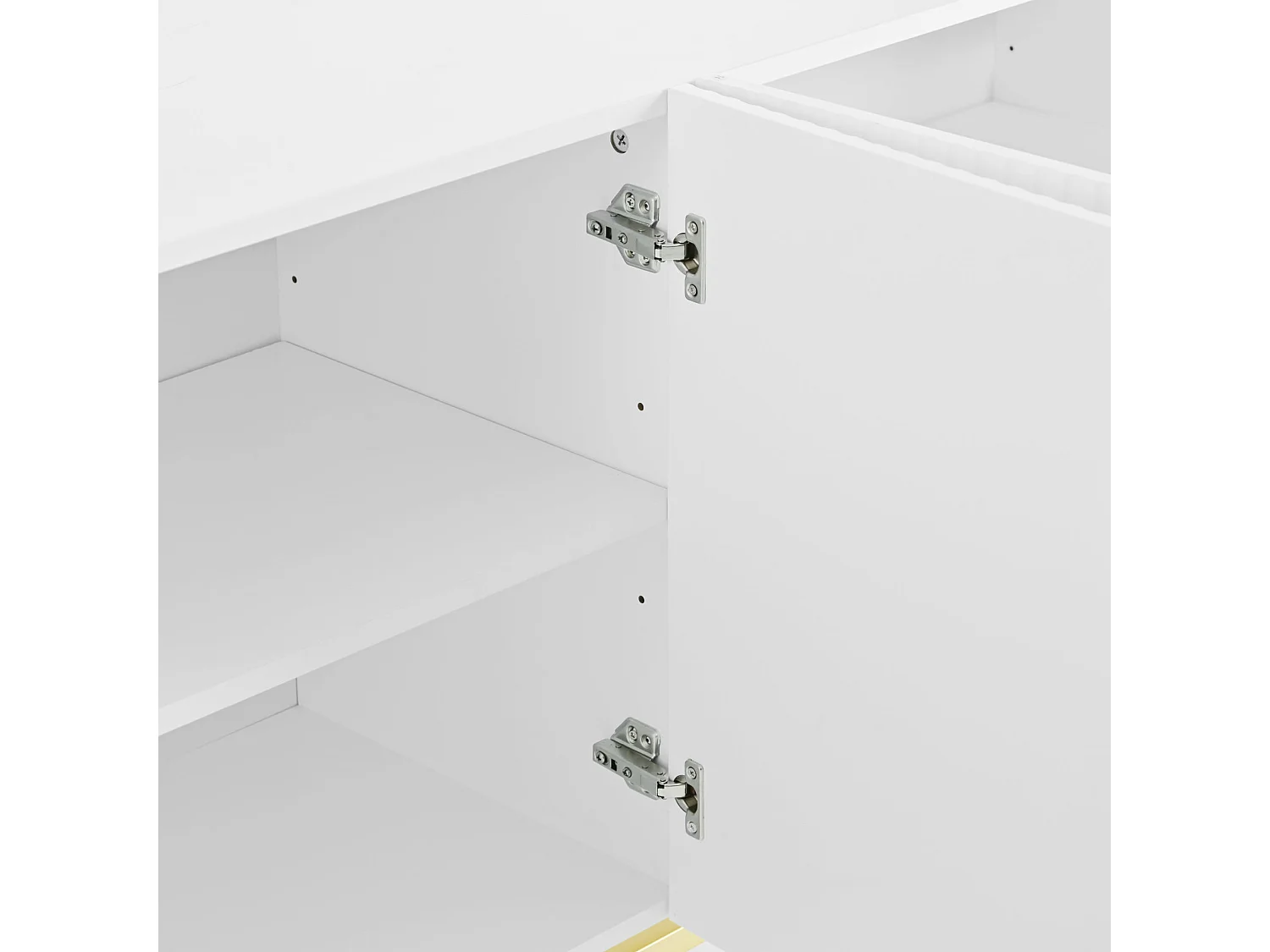 Dressoir - DREAMMESPACE - 4 deuren - gouden metalen handgreep en voet - 152x40x80cm - Wit