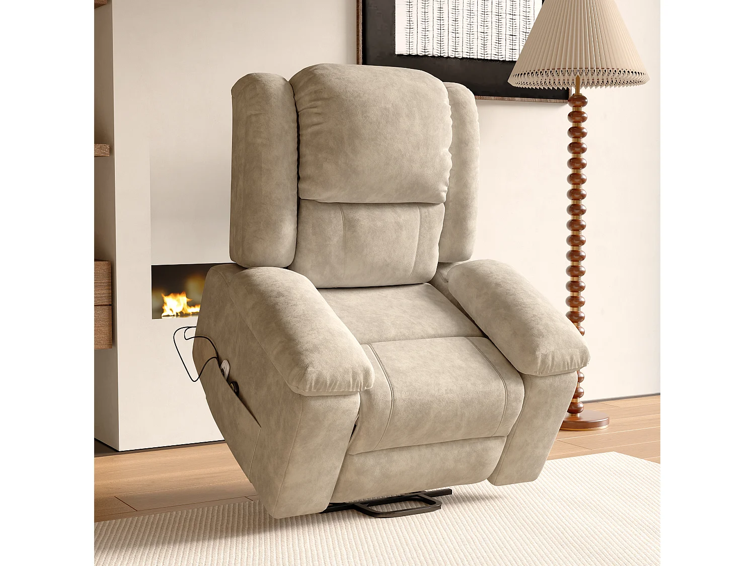 Fauteuil relax Fauteuil de massage - réglage électrique, fauteuil de massage avec vibrations et chaleur, poches latérales - Marron