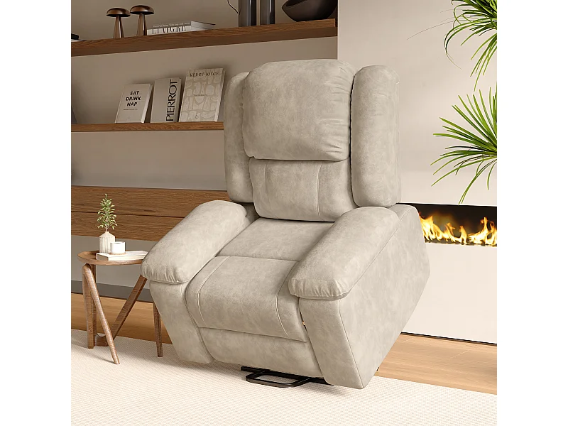 Fauteuil relax Fauteuil de massage - réglage électrique, fauteuil de massage avec vibrations et chaleur, poches latérales - Marron