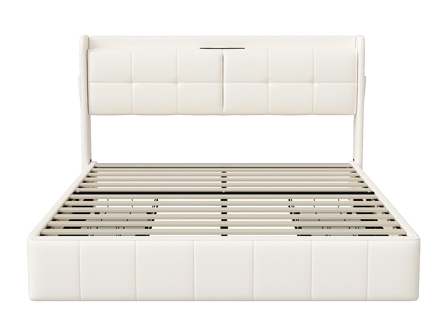 Iluminado doble 140 x 200 con 4 tiroir, con carga USB,PU,Beige