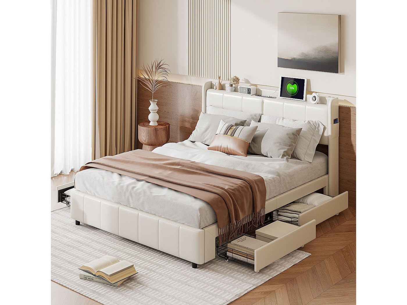 Letto Contenitore Zinus Maddon 140x200 Cm Con Meccanismo Idraulico – Nero, Altezza 31 Cm, Spazio Sottoletto, 5 Anni Garanzia