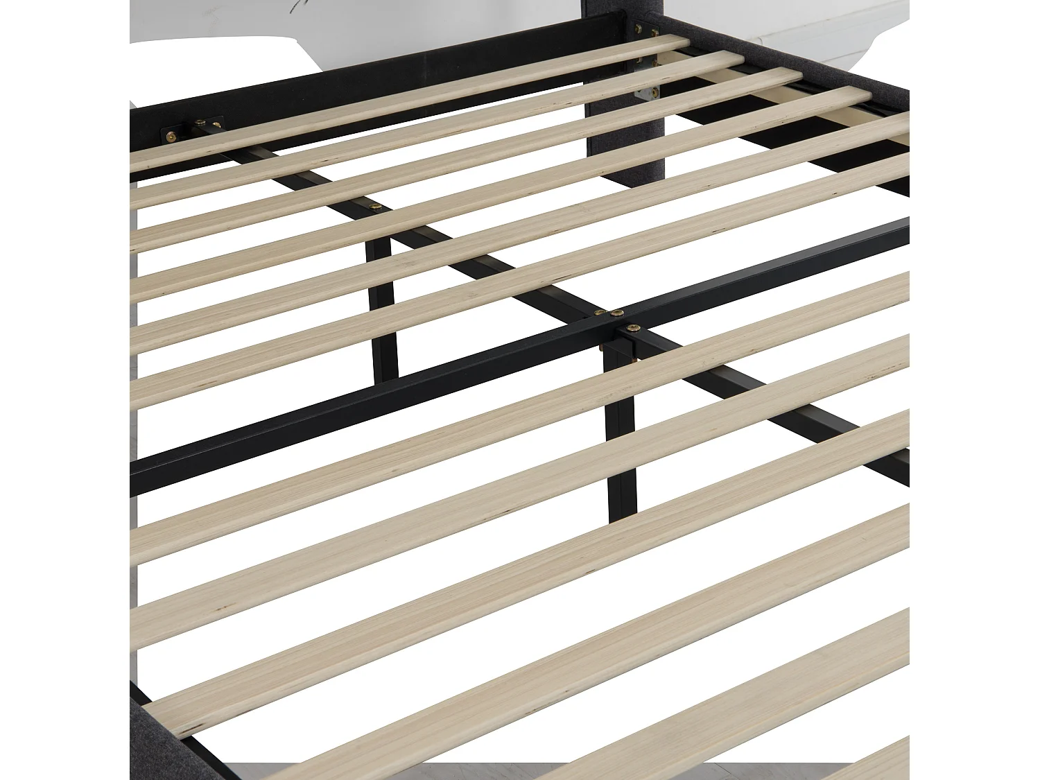 Lit adulte double 140 x 200 cm avec chargement USB et éclairage LED. Gris