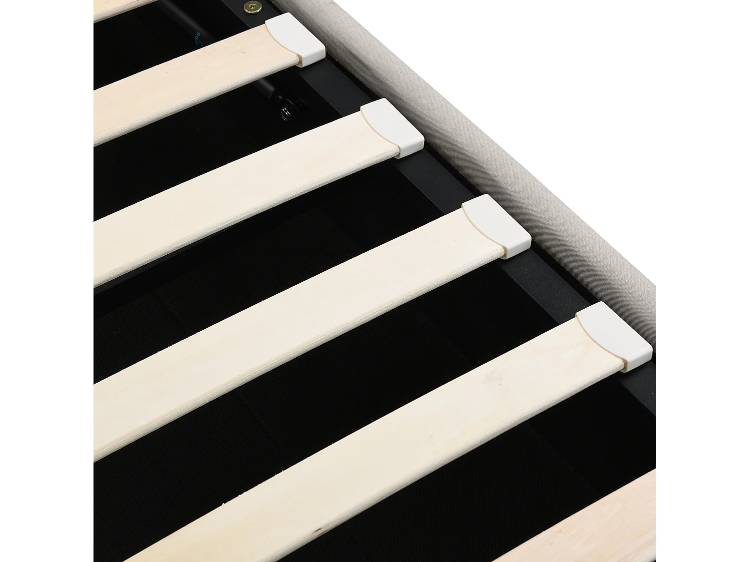 Opbergbed 180x200 cm, lattenbodem, linnen stof, klinknageldecoratie, gecapitonneerd tweepersoonsbed - grijs