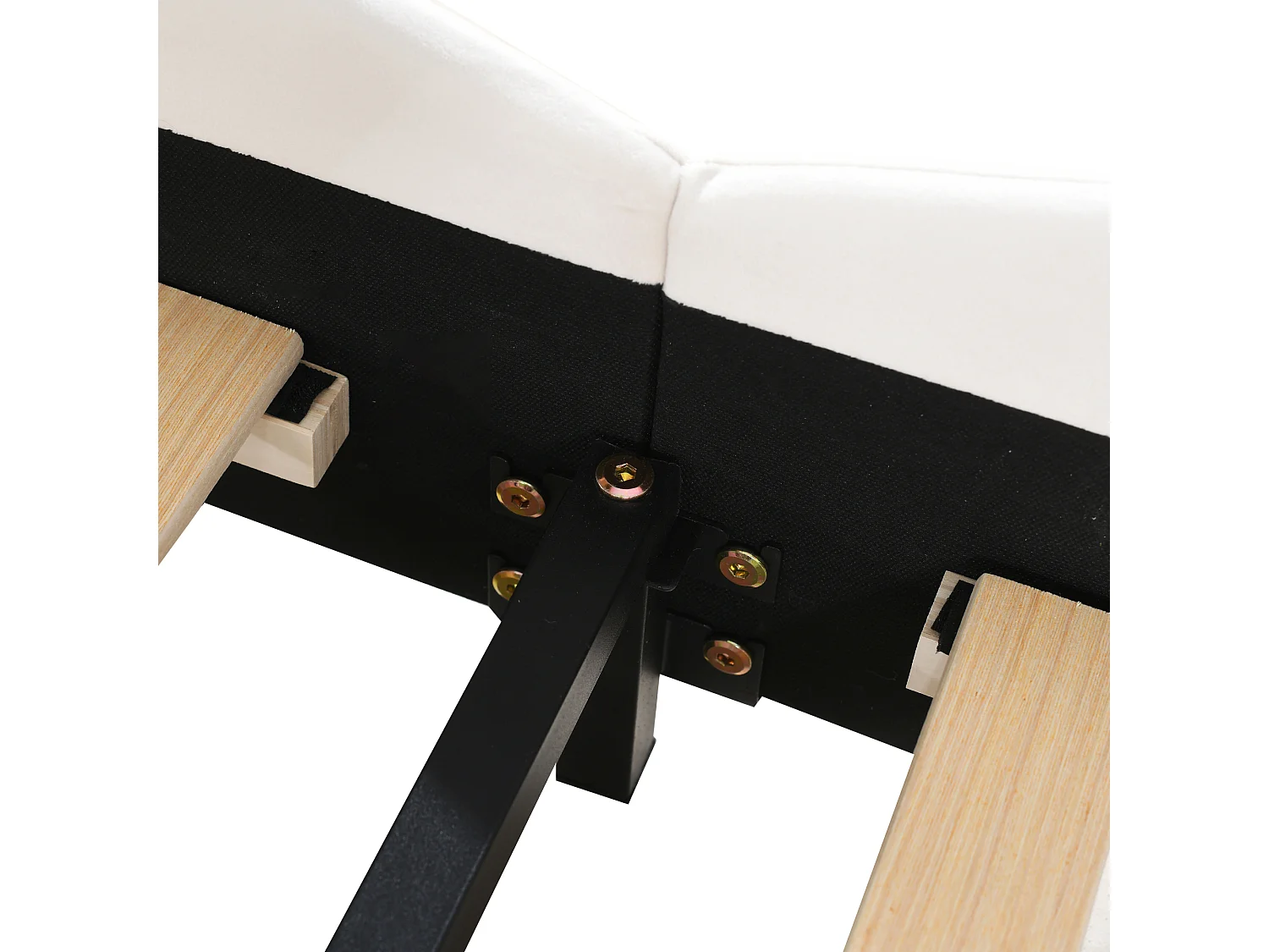 Bett 90x200cm, Beau Polsterbett in Bärenform, flaches Samt-Einzelbett mit Lattenrost und Kopfteil, ohne Matratze, weiß