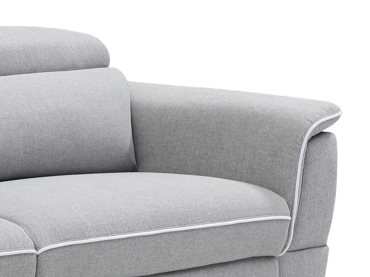 3-seters sofa med elektrisk hvilefunksjon i grått stoff MACARI