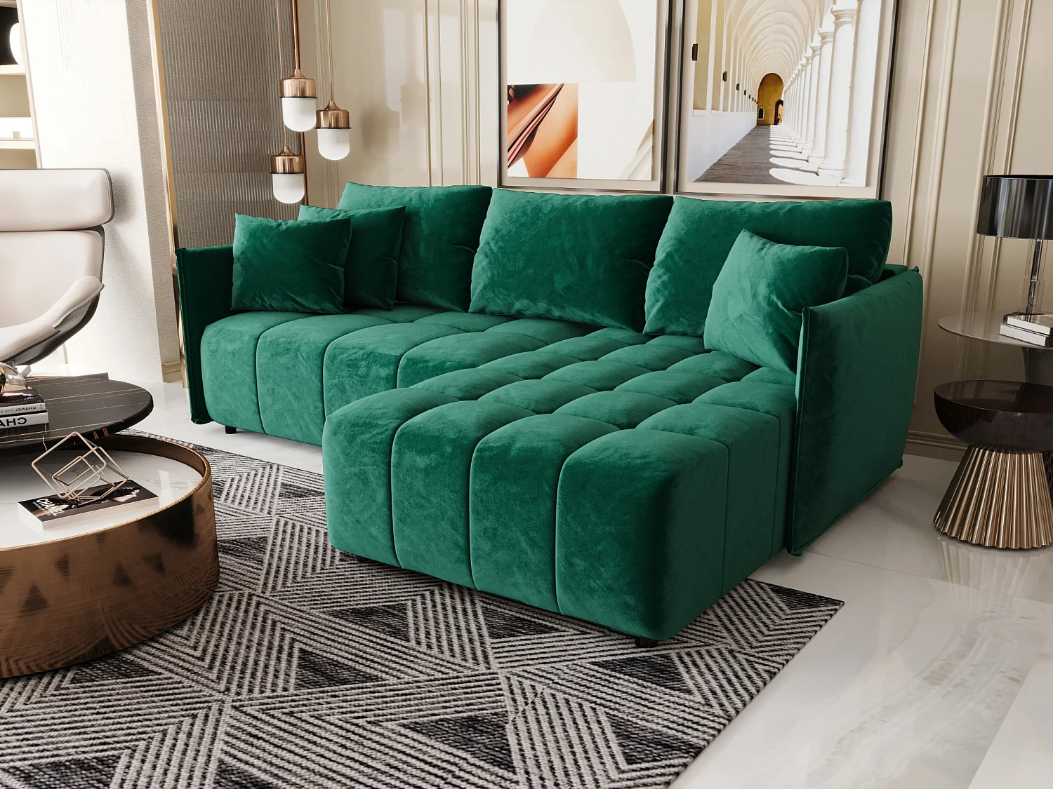 Ecksofa mit Schlaffunktion ONIL L Monolith 37 Rechts