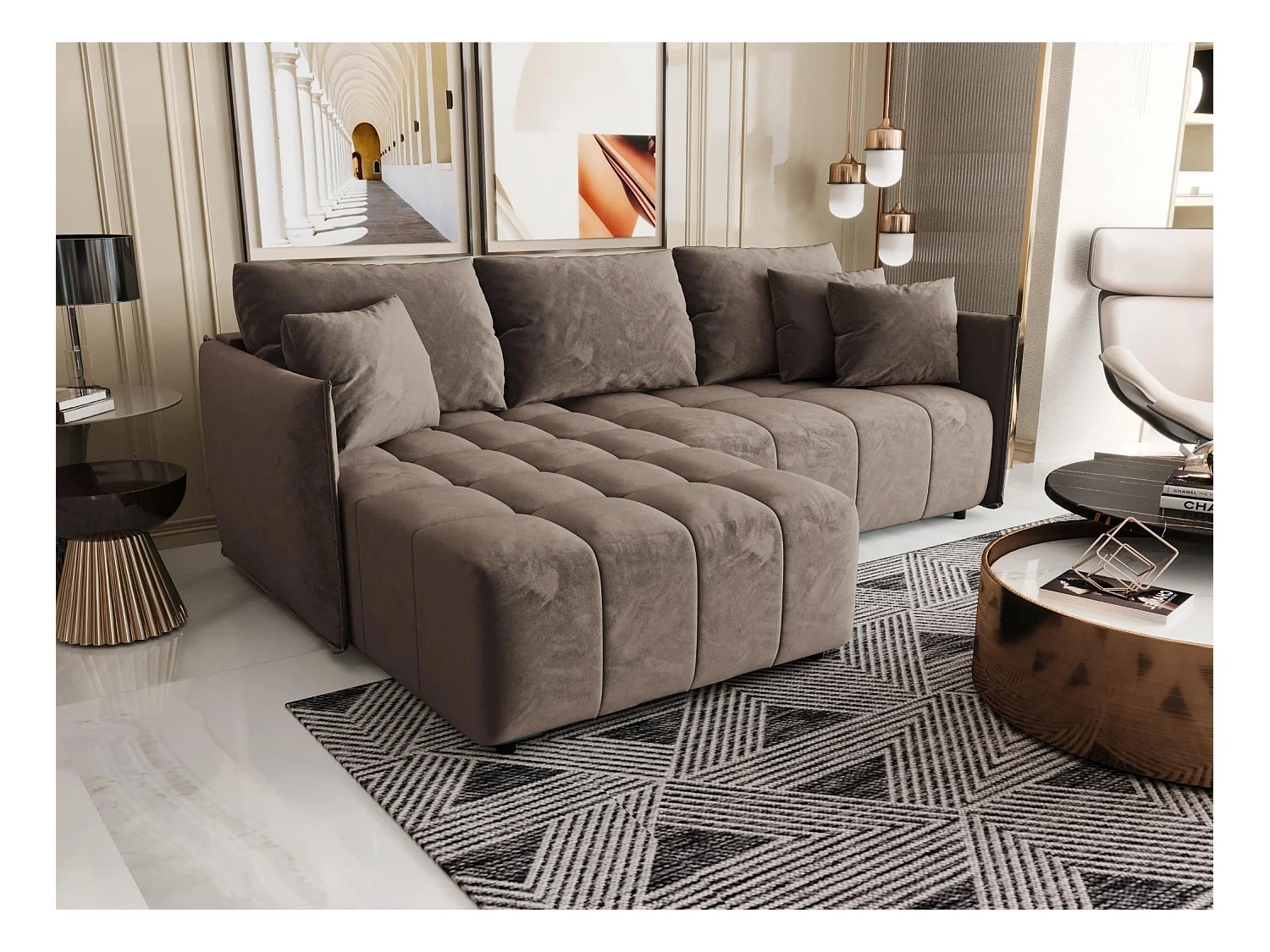 Ecksofa mit Schlaffunktion ONIL L Monolith 15 Links