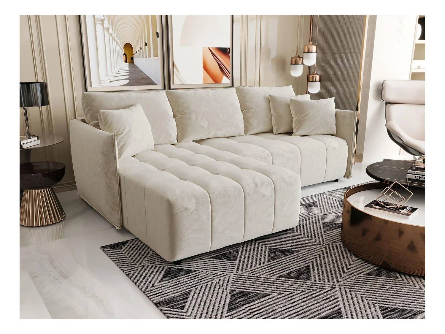 Ecksofa mit Schlaffunktion ONIL L Monolith 02 Links