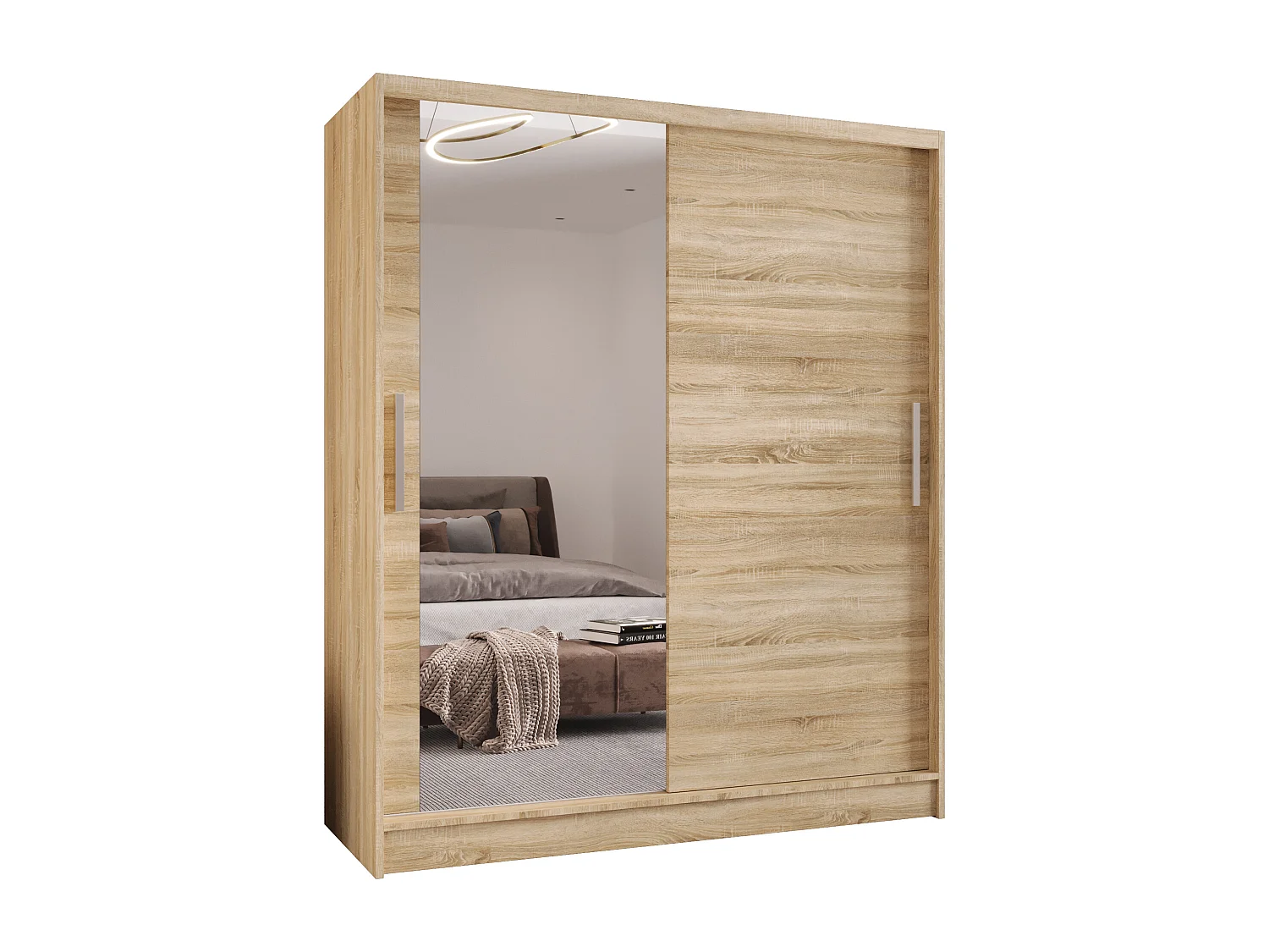 Zweitüriger Schiebeschrank mit Spiegel WIENNA W6 Sonoma