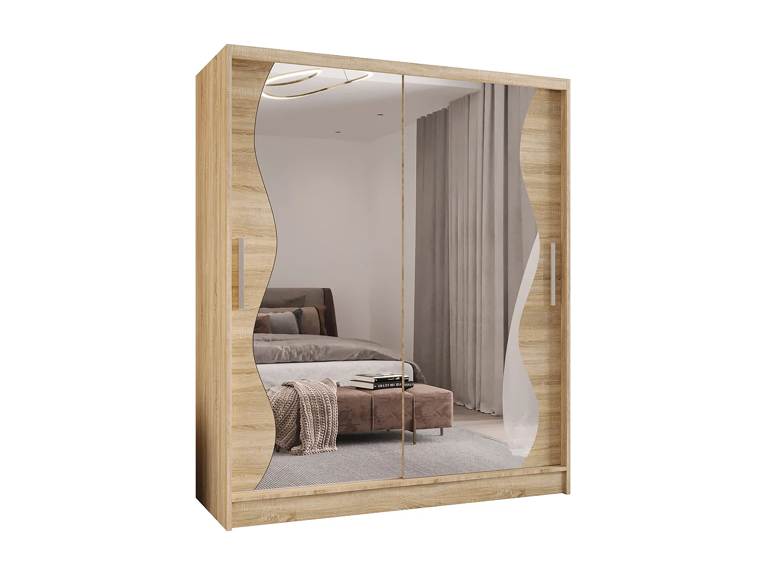 Zweitüriger Schiebeschrank mit Spiegel WIENNA WS Sonoma