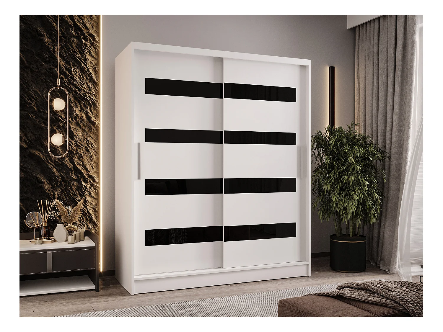 Zweitüriger Schiebeschrank WIENNA W4 Weiß