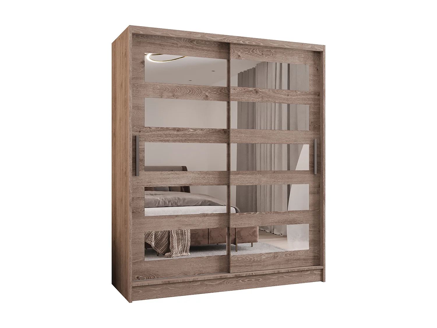 Zweitüriger Schiebeschrank mit Spiegeln WIENNA W5 Truffle