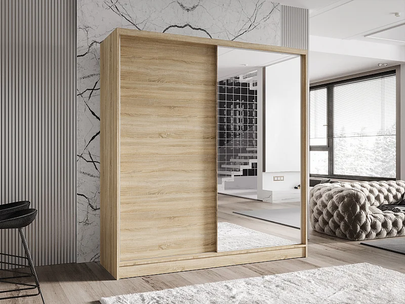 Zweitüriger Schiebeschrank mit Spiegel TORONTO T1 Sonoma