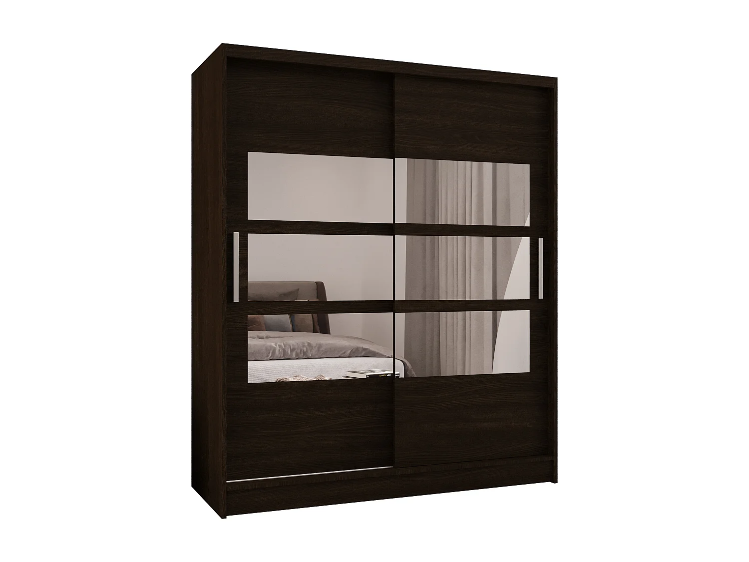 Zweitüriger Schiebeschrank mit Spiegel WIENNA W7 Choco