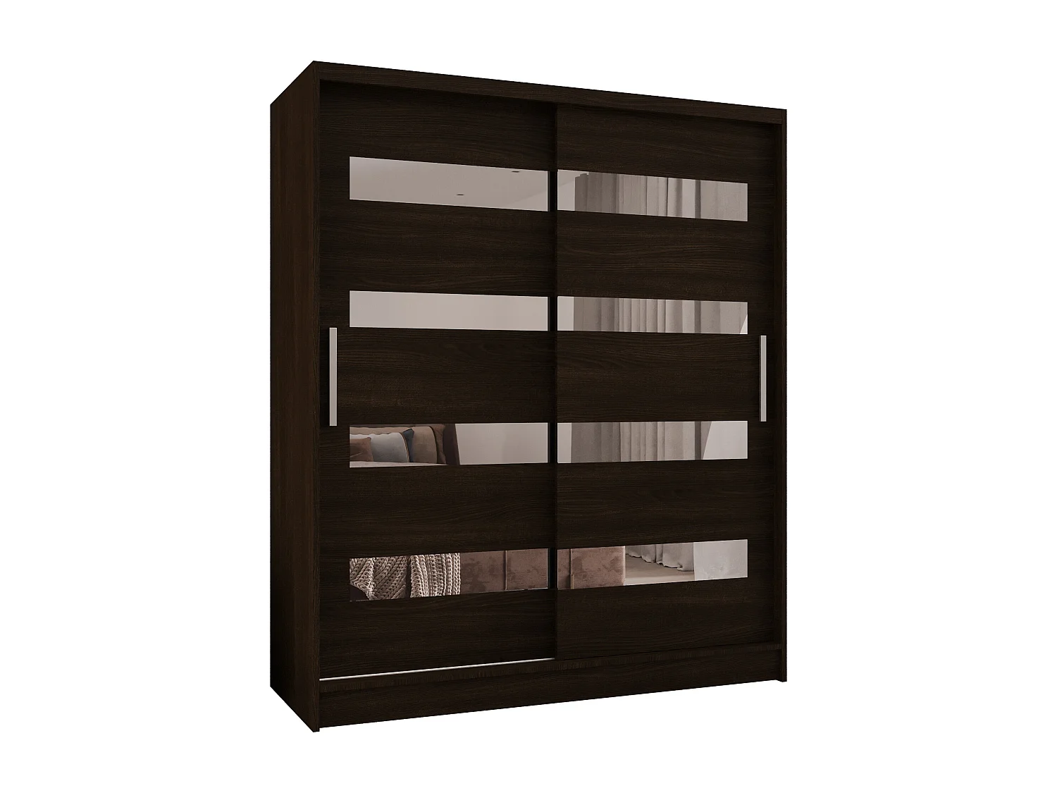 Zweitüriger Schiebeschrank mit Spiegel WIENNA W13 Choco