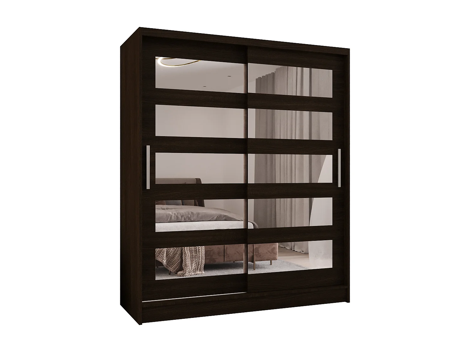 Zweitüriger Schiebeschrank mit Spiegeln WIENNA W5 Choco