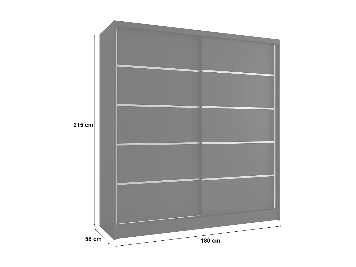 Zweitüriger Schiebeschrank mit Spiegel TORONTO T5 Choco