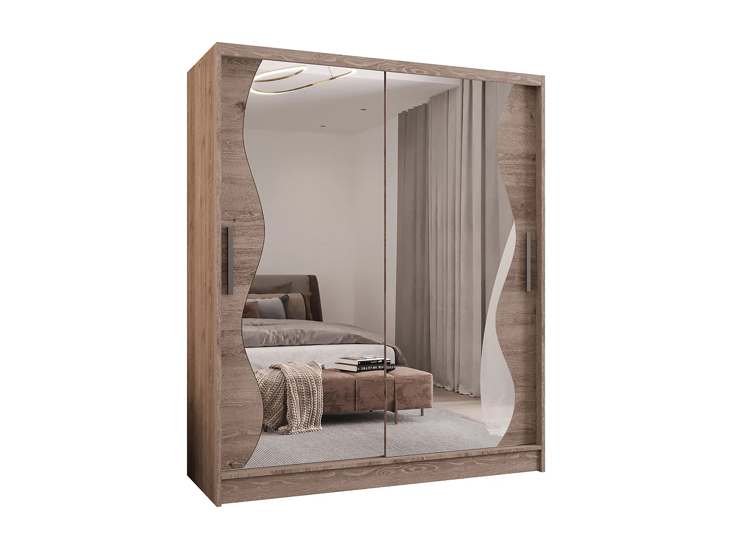 Zweitüriger Schiebeschrank mit Spiegel WIENNA WS Truffle