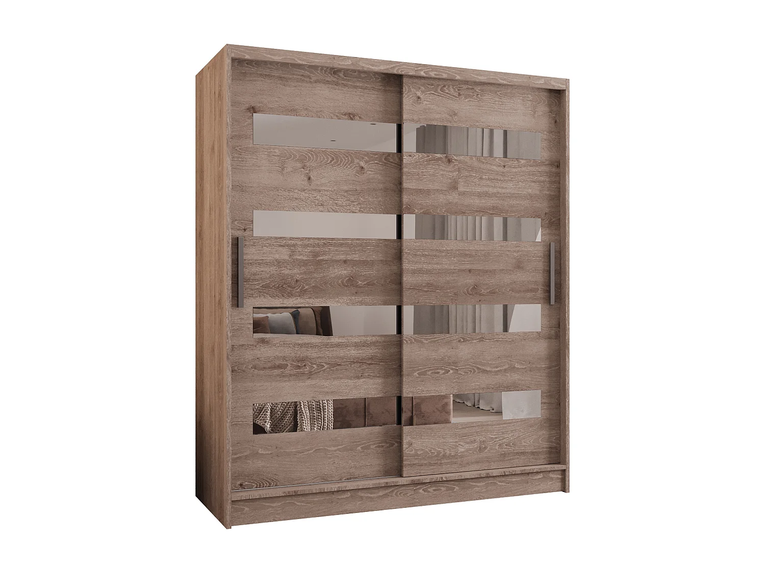 Zweitüriger Schiebeschrank mit Spiegel WIENNA W13 Truffle