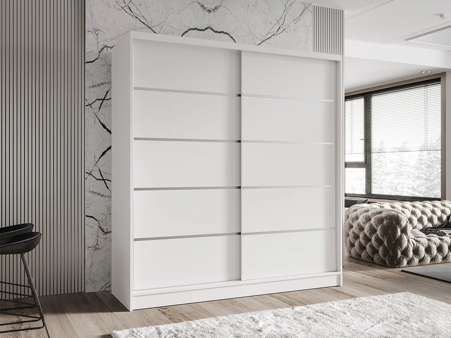 Zweitüriger Schiebeschrank TORONTO T4 Weiß