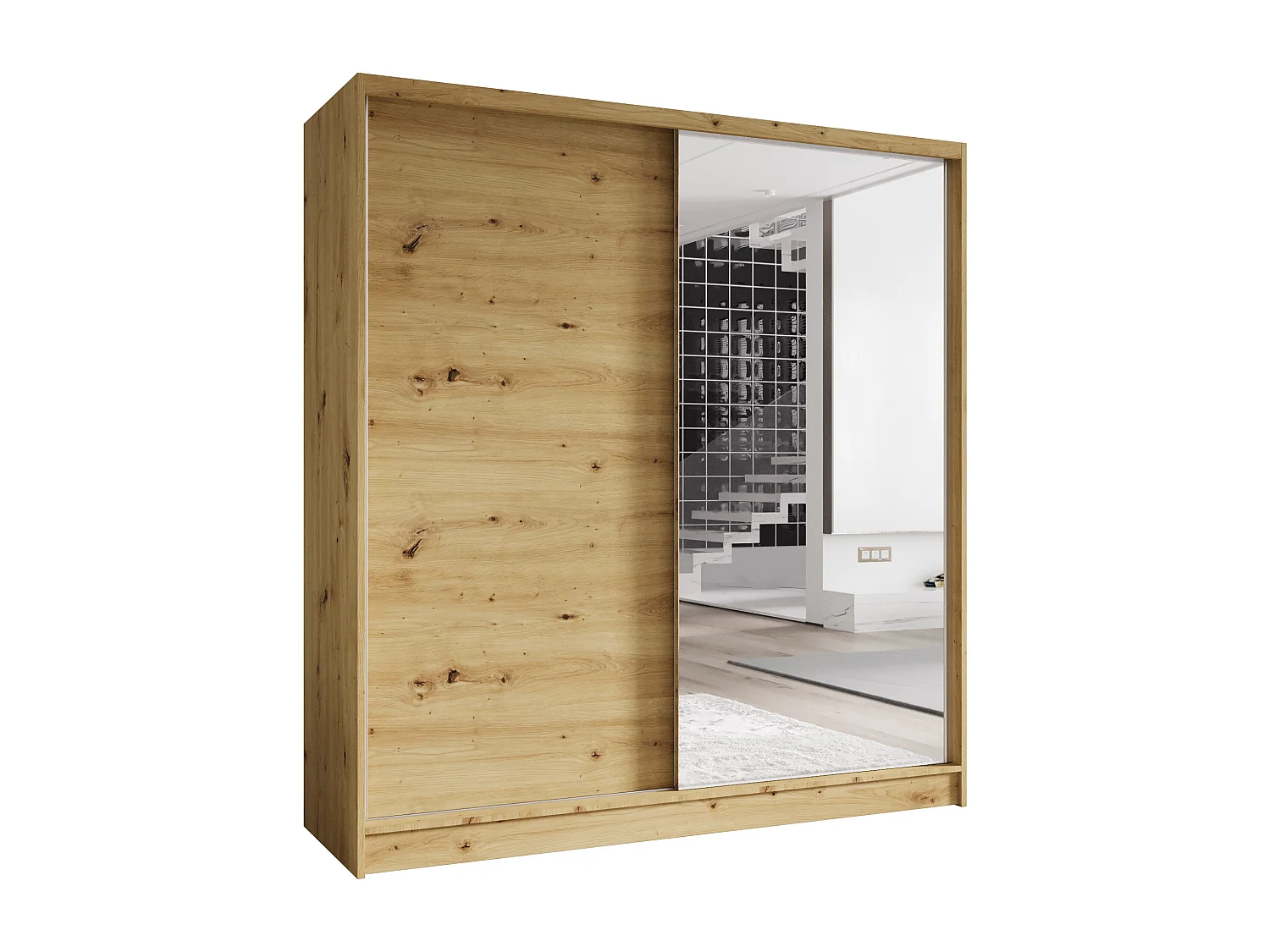 Zweitüriger Schiebeschrank mit Spiegel TORONTO T1 Artisan