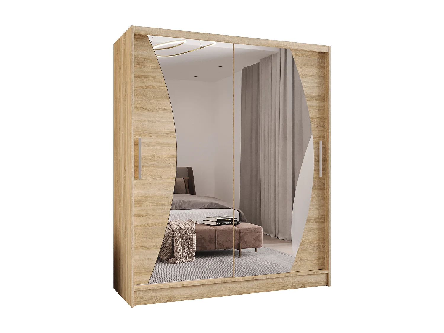 Zweitüriger Schiebeschrank mit Spiegel WIENNA W10 Sonoma