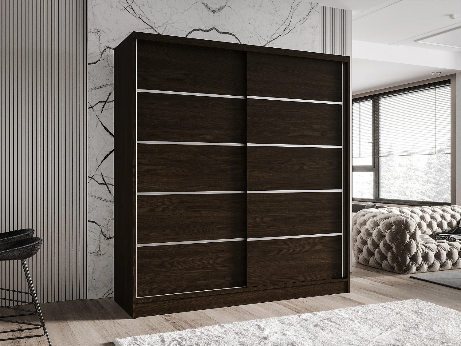 Zweitüriger Schiebeschrank TORONTO T4 Choco