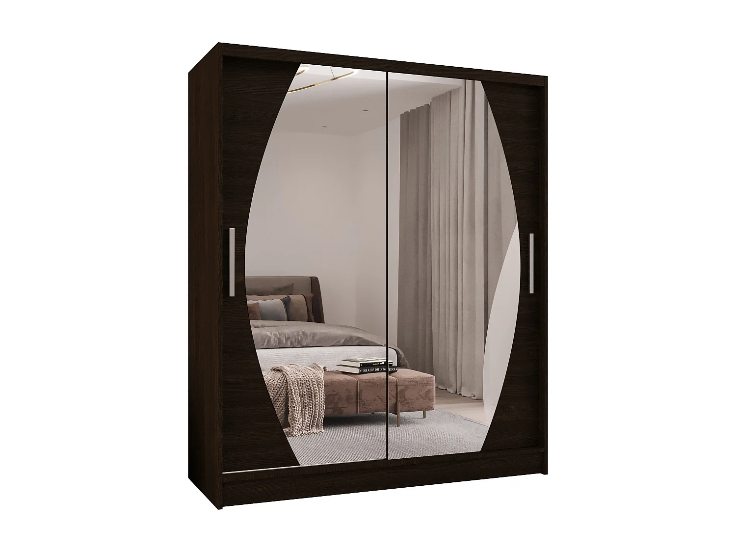 Zweitüriger Schiebeschrank mit Spiegel WIENNA W8 Choco