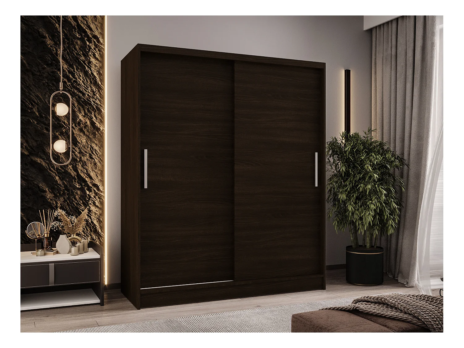 Zweitüriger Schiebeschrank WIENNA W1 Choco