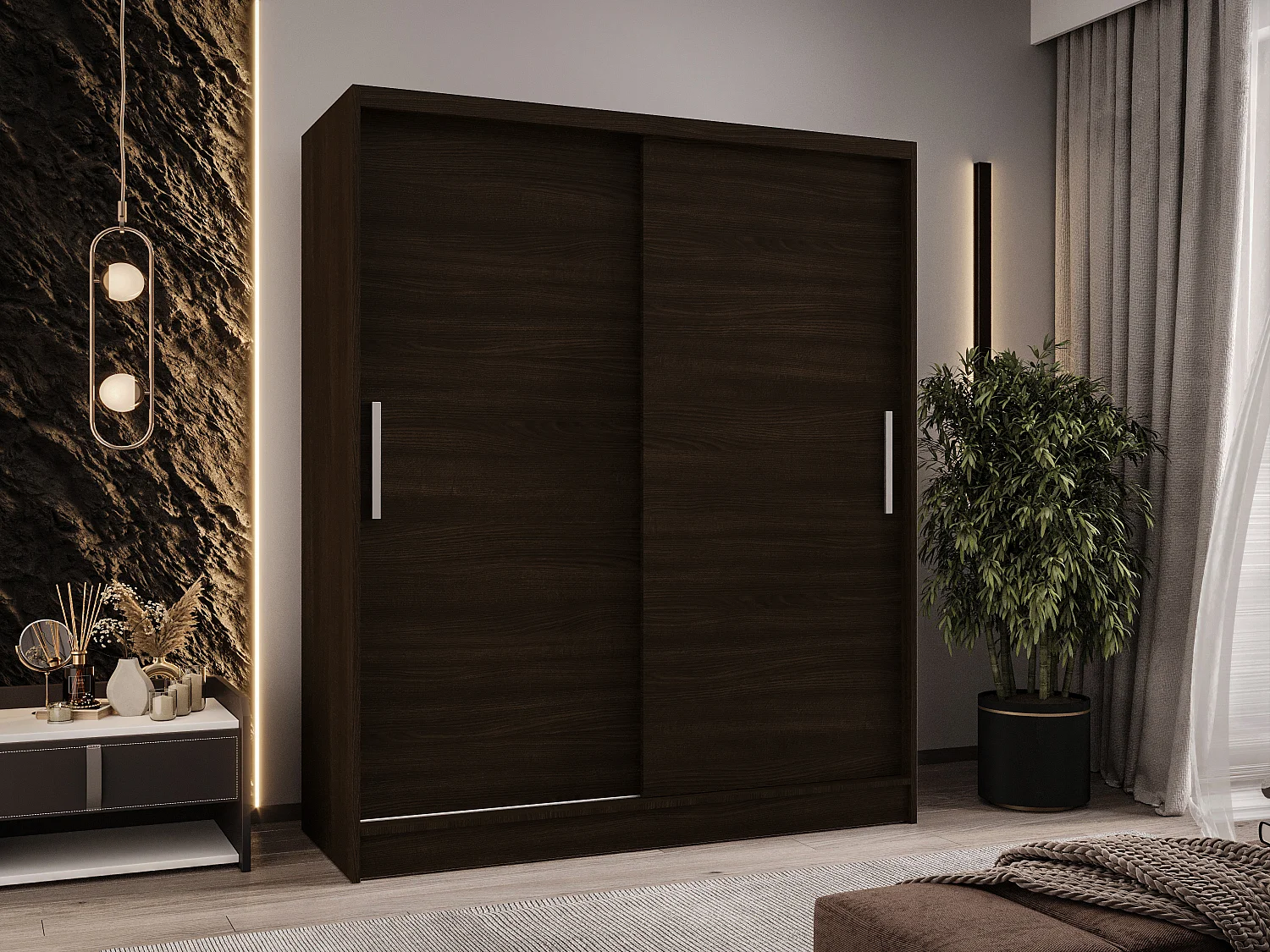 Zweitüriger Schiebeschrank WIENNA W1 Choco