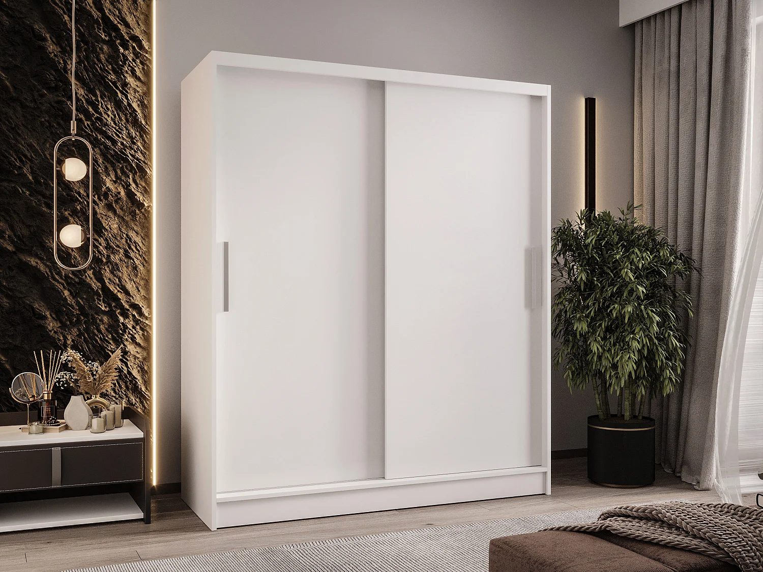 Zweitüriger Schiebeschrank WIENNA W1 Weiß