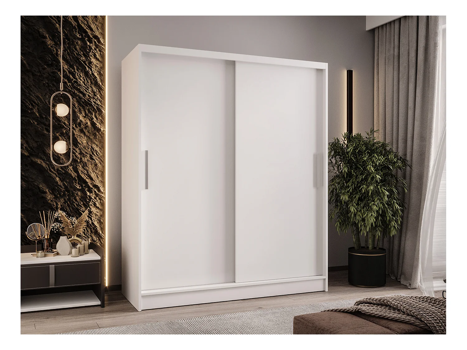 Zweitüriger Schiebeschrank WIENNA W1 Weiß