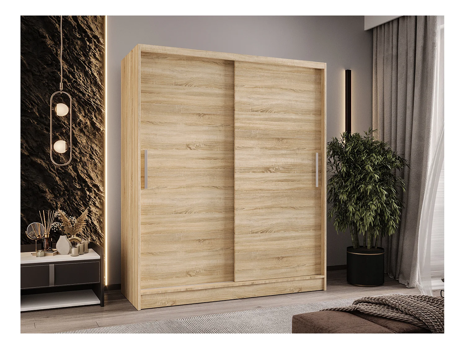 Zweitüriger Schiebeschrank WIENNA W1 Sonoma