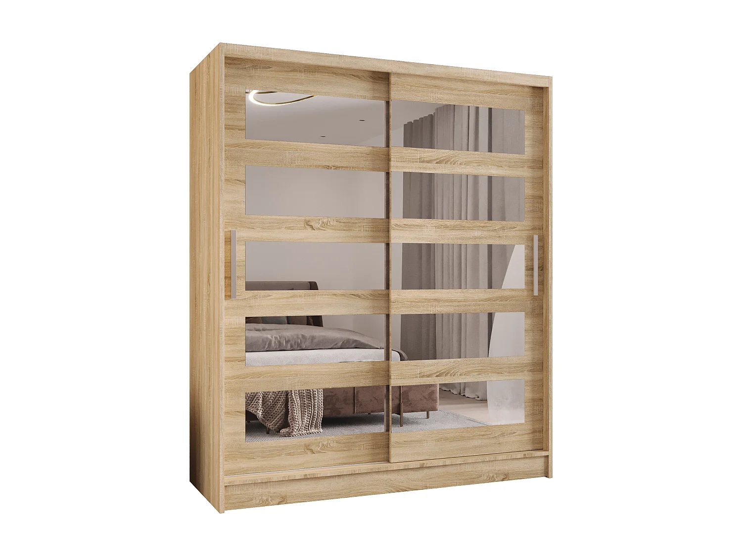 Zweitüriger Schiebeschrank mit Spiegeln WIENNA W5 Sonoma