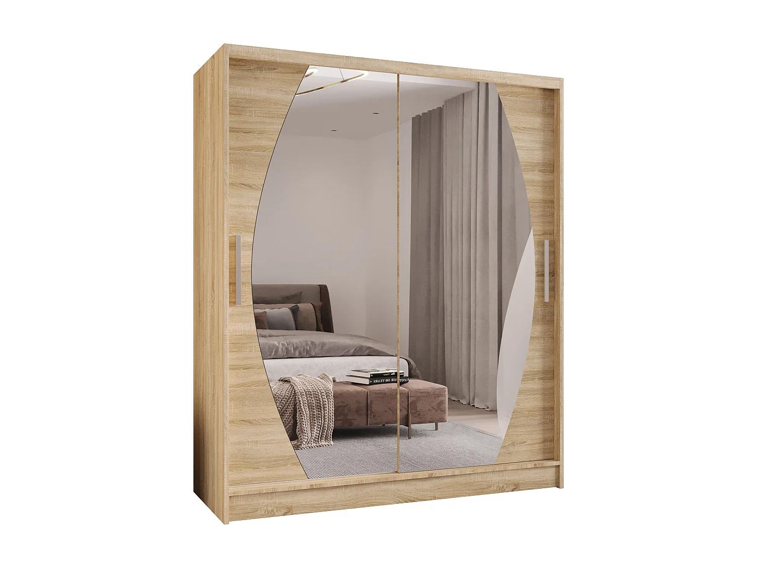 Zweitüriger Schiebeschrank mit Spiegel WIENNA W8 Sonoma