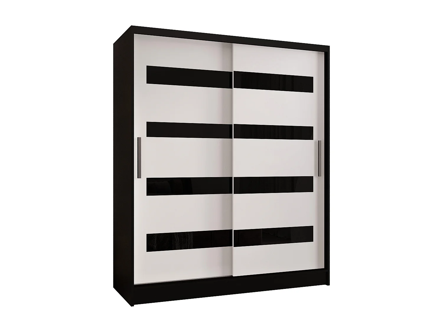 Zweitüriger Schiebeschrank WIENNA W4 Schwarz\Weiß