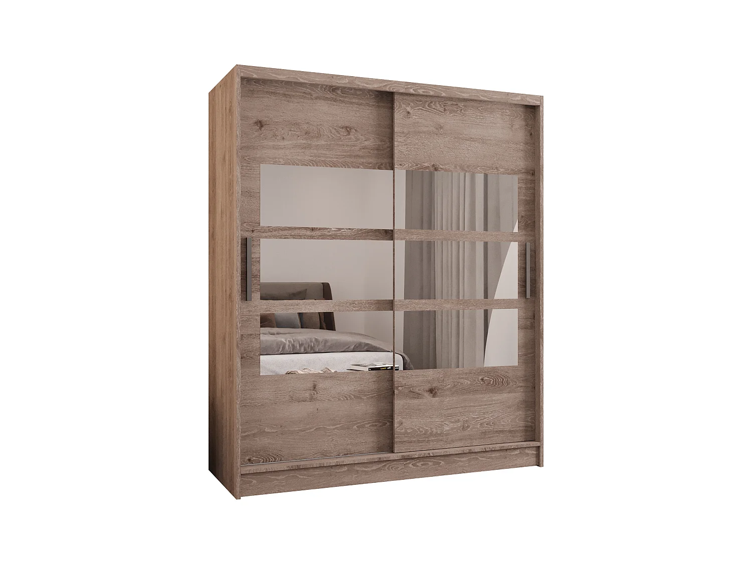 Zweitüriger Schiebeschrank mit Spiegel WIENNA W7 Truffle